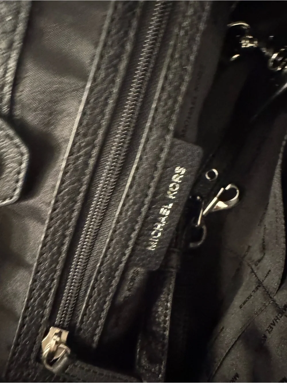 Michael Kors Black Pebbled Leather Satchel with Tassel Charm